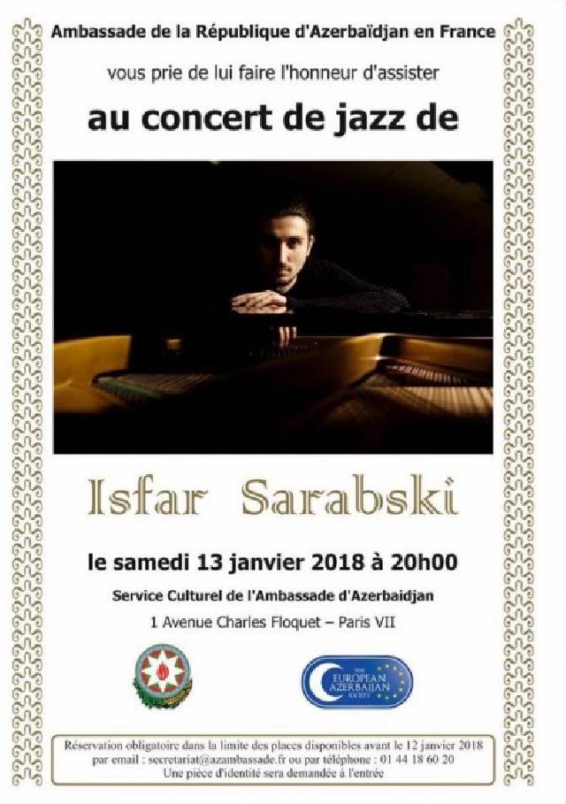 İsfar Sarabski Parisdə konsert proqramı ilə çıxış edəcək