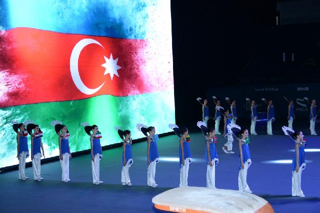 İdman gimnastikası üzrə dünya kuboku yarışlarının təntənəli açılış mərasimi olub