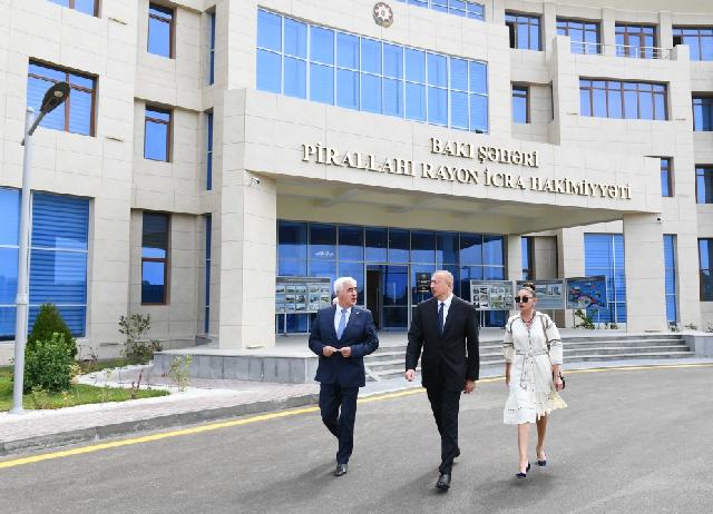 İlham Əliyev Pirallahı İH-in yeni inzibati binasının açılışını edib