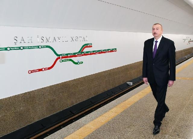 İlham Əliyev metronun "Xətai" stansiyasının açılışında iştirak edib