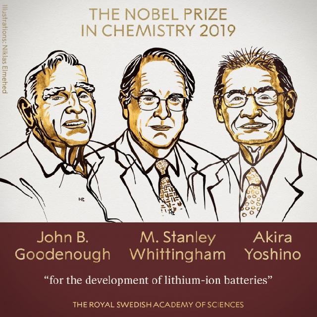 2019-cu il kimya üzrə Nobel mükafatı laureatlarının adları açıqlanıb