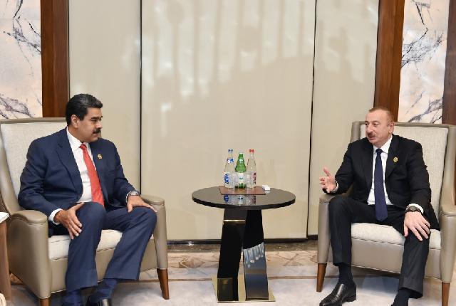 İlham Əliyev Venesuela prezidenti Nikolas Maduro ilə görüşüb