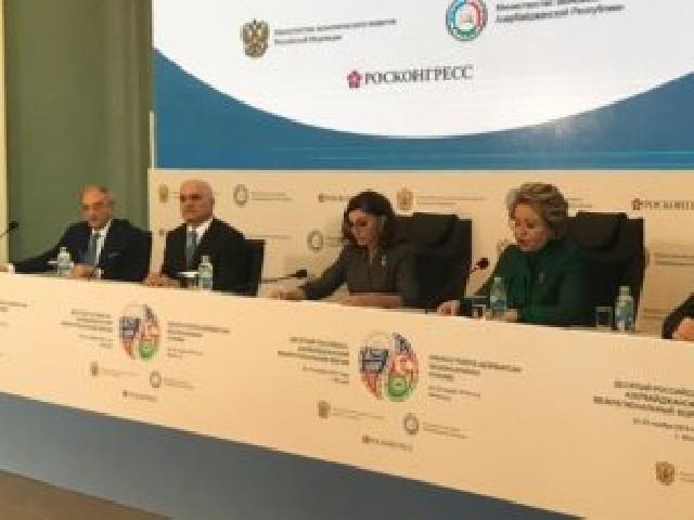 Mehriban Əliyeva Rusiya-Azərbaycan Regionlararası Forumunda iştirak edib