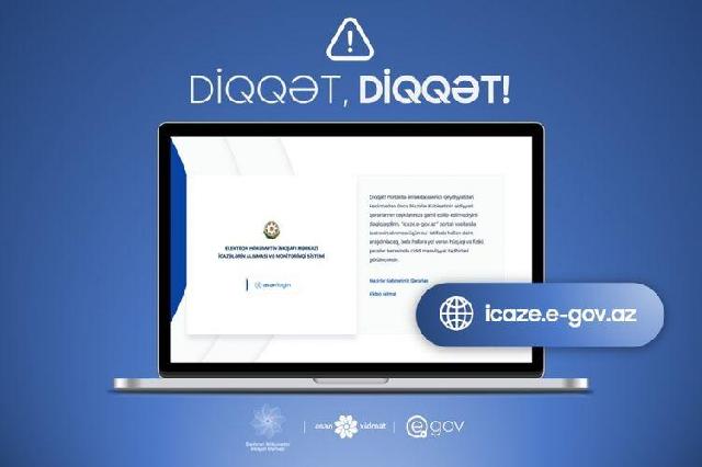 "icaze.e-gov.az" portalında bir sıra icazələr ləğv edilib