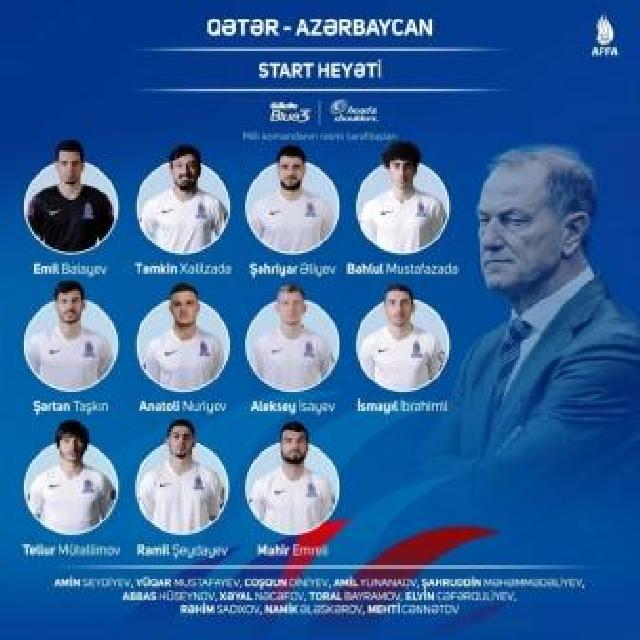 Azərbaycan millisinin Qətər yığması ilə oyun üçün start heyəti açıqlanıb
