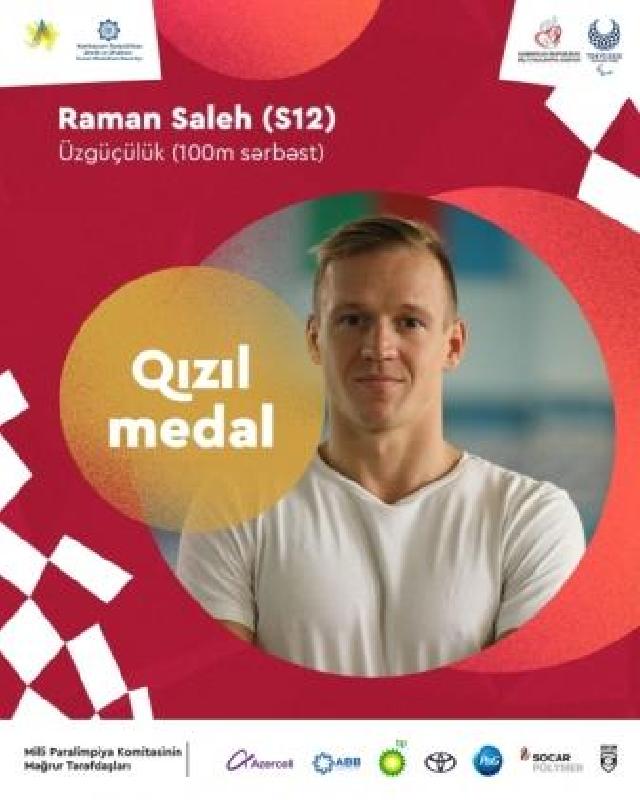 Üzgüçümüz Raman Saleh "Tokio-2020"də ikinci qızıl medalını qazandı