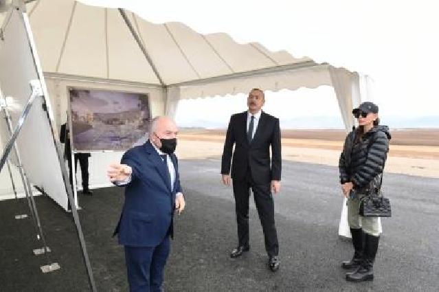 Prezident Zəngilan Beynəlxalq Hava Limanında tikinti işləri ilə tanış olub