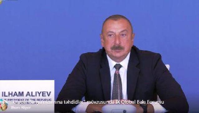 İlham Əliyev IX Qlobal Bakı Forumunda çıxış edib