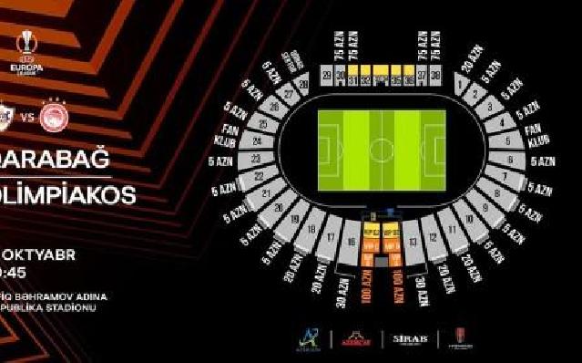 "Qarabağ"-"Olimpiakos" matçının biletləri satışa çıxarılıb