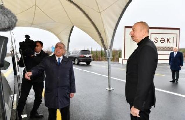 Prezident Oğuz-Şəki avtomobil yolunun açılışında iştirak edib