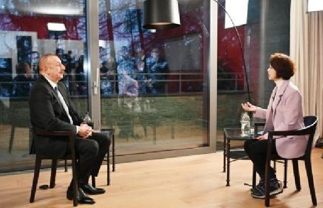 İlham Əliyev Davosda Çinin "CGTN" telekanalına müsahibə verib