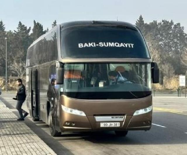 Sumqayıt-Bakı marşrutu üzrə ekspres avtobuslar xəttə buraxılıb