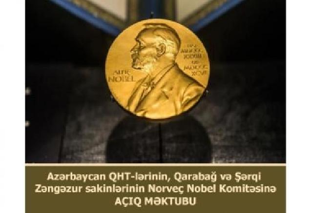 Azərbaycan QHT-ləri Norveç Nobel Komitəsinə açıq məktub ünvanlayıblar