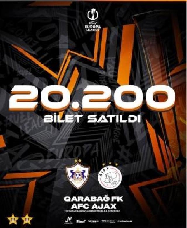 “Qarabağ”–“Ayaks” matçına 20 mindən çox bilet satılıb