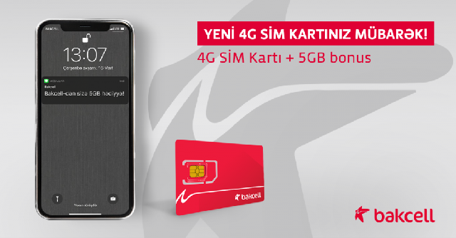 “Bakcell”in 4G şəbəkəsinə keç və 5 GB internet hədiyyə al