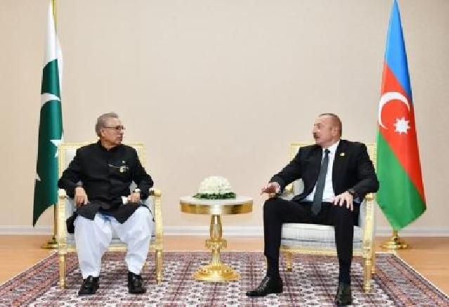 İlham Əliyevin Aşqabadda Pakistan prezidenti Arif Alvi ilə görüşüb