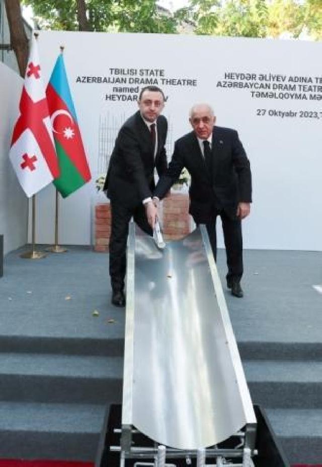 Tbilisidə Azərbaycan Dövlət Dram Teatrının yeni binasının təməli qoyulub